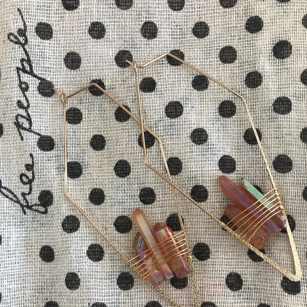 COPY - Free people crystal triangle hoops